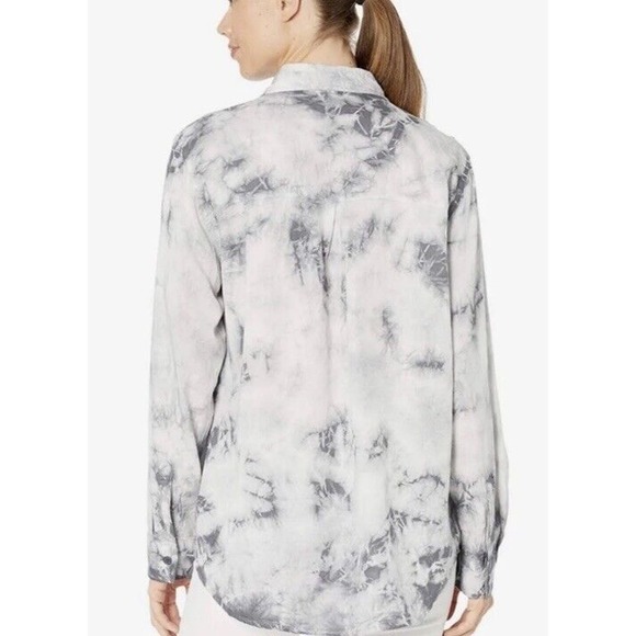 Sanctuary Tie Dye Boyfriend Button Down Shirt XS Gray - Picture 2 of 10